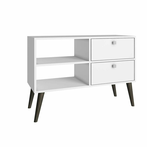 Designed To Furnish Accentuations by Practical Dalarna TV Stand with 2 Open Shelves & 2-Drawers in White DE2210578